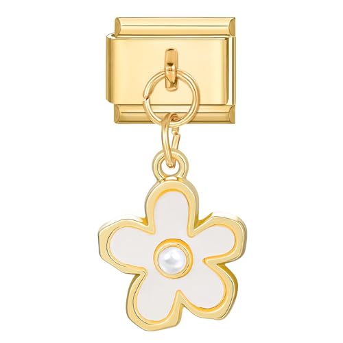 papasgix Italian Charms Module für 9mm Italian Charm Bracelet Gold Silber DIY Italian Style Charms für Damen Abnehmbar Italienisches Charm Armband Zubehör Mädchen Junge Geschenk(Blu Weiß) von papasgix