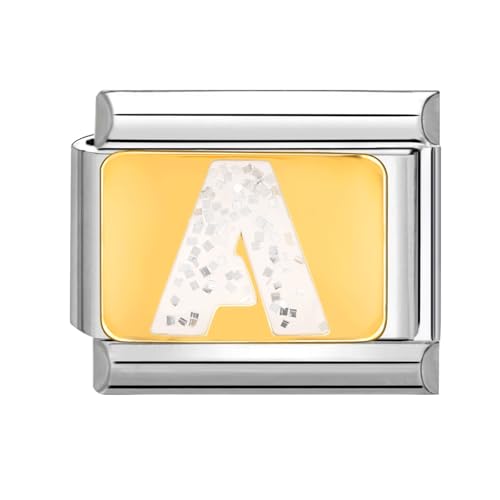 papasgix Italian Charms Silber Module Buchstaben A-Z für 9mm Italian Charm Bracelet DIY Italian Style Charms für Damen Italienisches Charm Armband Zubehör Junge Mädchen Geschenk Silber A von papasgix