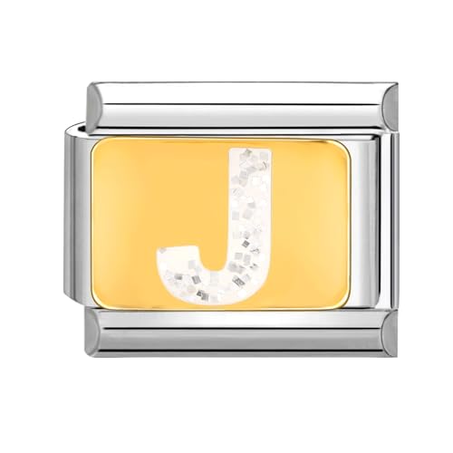 papasgix Italian Charms Silber Module Buchstaben A-Z für 9mm Italian Charm Bracelet DIY Italian Style Charms für Damen Italienisches Charm Armband Zubehör Junge Mädchen Geschenk Silber J von papasgix