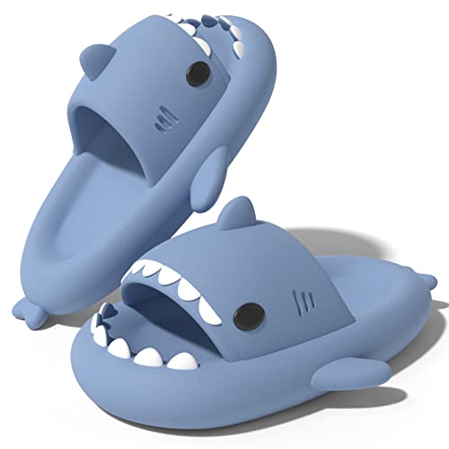 papasgix Unisex Hai Hausschuhe Damen Badeschuhe Herren Shark Slippers rutschfest Cloud Slides Badelatchen Unisex Super Weich Badeschuhe Shark Slides Cute Shark Slippers von papasgix