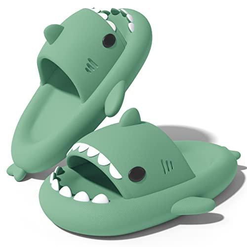 papasgix Unisex Hai Hausschuhe Damen Badeschuhe Herren Shark Slippers rutschfest Cloud Slides Badelatchen Unisex Super Weich Badeschuhe Shark Slides Cute Shark Slippers von papasgix