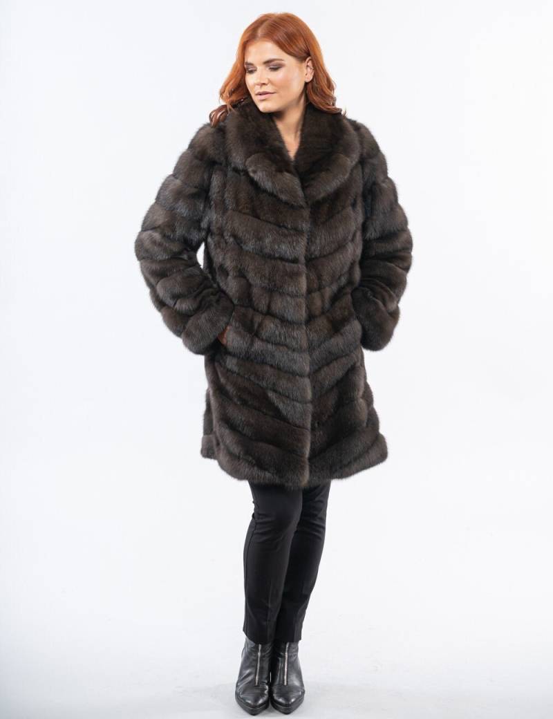Canada Echt Zobel Pelzmantel Mit Großen Ausklappbaren Revers. Brauner Zobel Mantel. Winter Zobelfell Mantel. Luxus Pelz Geschenk Für Sie von papelfurs