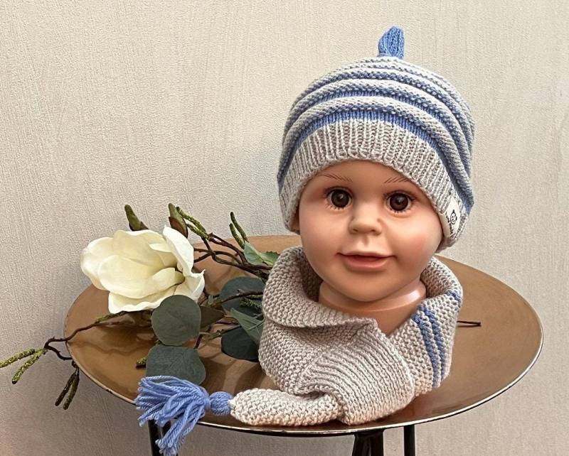 Baby-Garnitur ... Mütze + Schlaufenschal von paperandmorevonUte