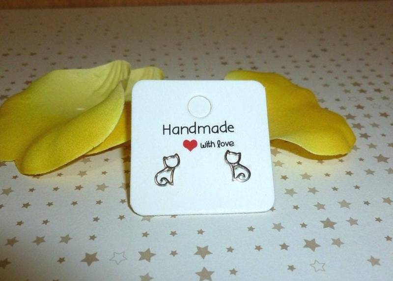 Mini-Ohrstecker "Kätzchen" ... Fein Und Zart Für Kleine Große Mädels von paperandmorevonUte