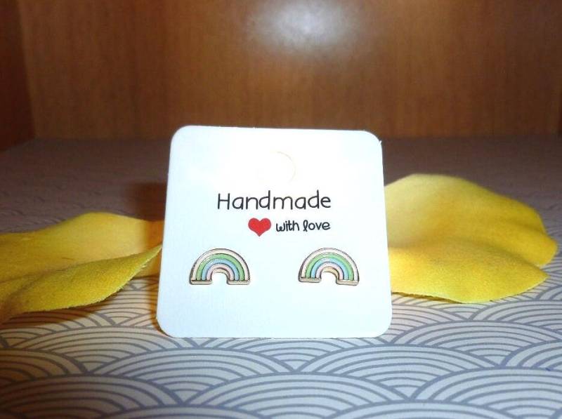 Mini-Ohrstecker "Regenbogen" von paperandmorevonUte