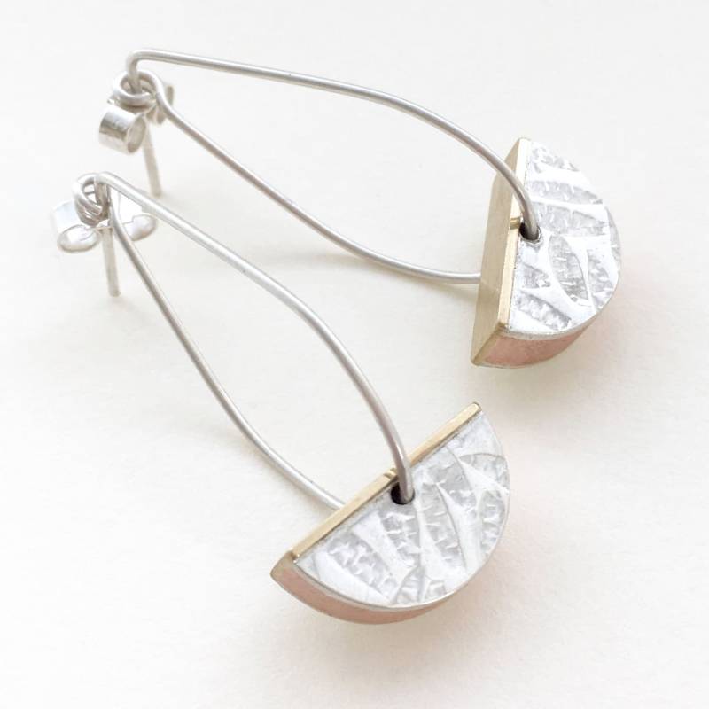 Ohrringe Silber Kupfer Messing Halb Kreis von papermetal