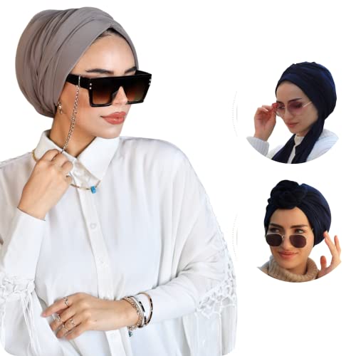 para life Dubai Turban-Turbans für Frauen-Hijab für Frauen|Haarwickel für Frauen|Hijab Untercap-Caps-Instant Hijab, Dunkles Nerz, Einheitsgröße von para life