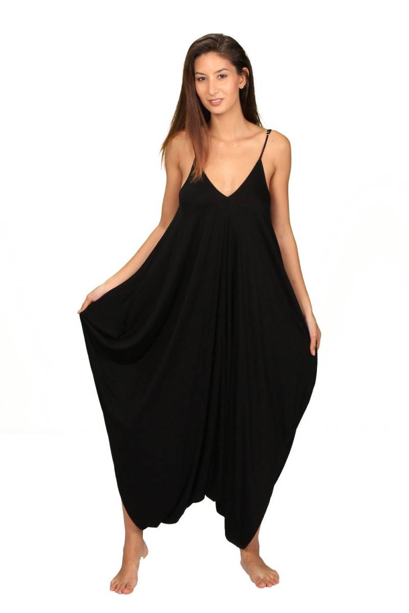 Anjali Loose Fit Onepiece Damen Overall Strampler in Schwarz Bamboo von paramitadesign