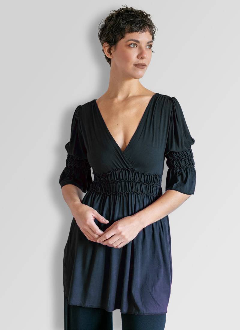Goddess Sleeve Rüschen Empire Taille Top in Schwarz von paramitadesign