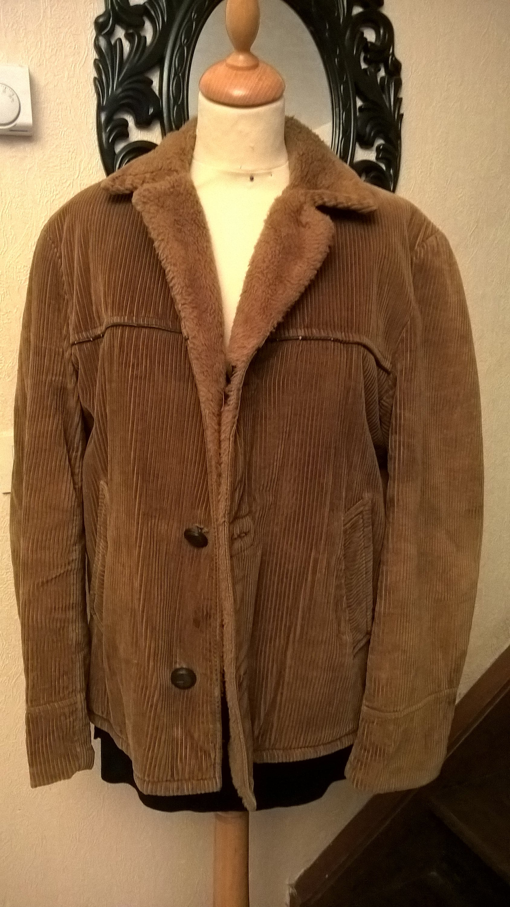 Mantel Vintage Mann, Herrenbekleidung, Herren Geschenk, Geschenk Cord, Dunkelbeige, Made in Usa, Markieren Sie Sears von parisvintageclothes