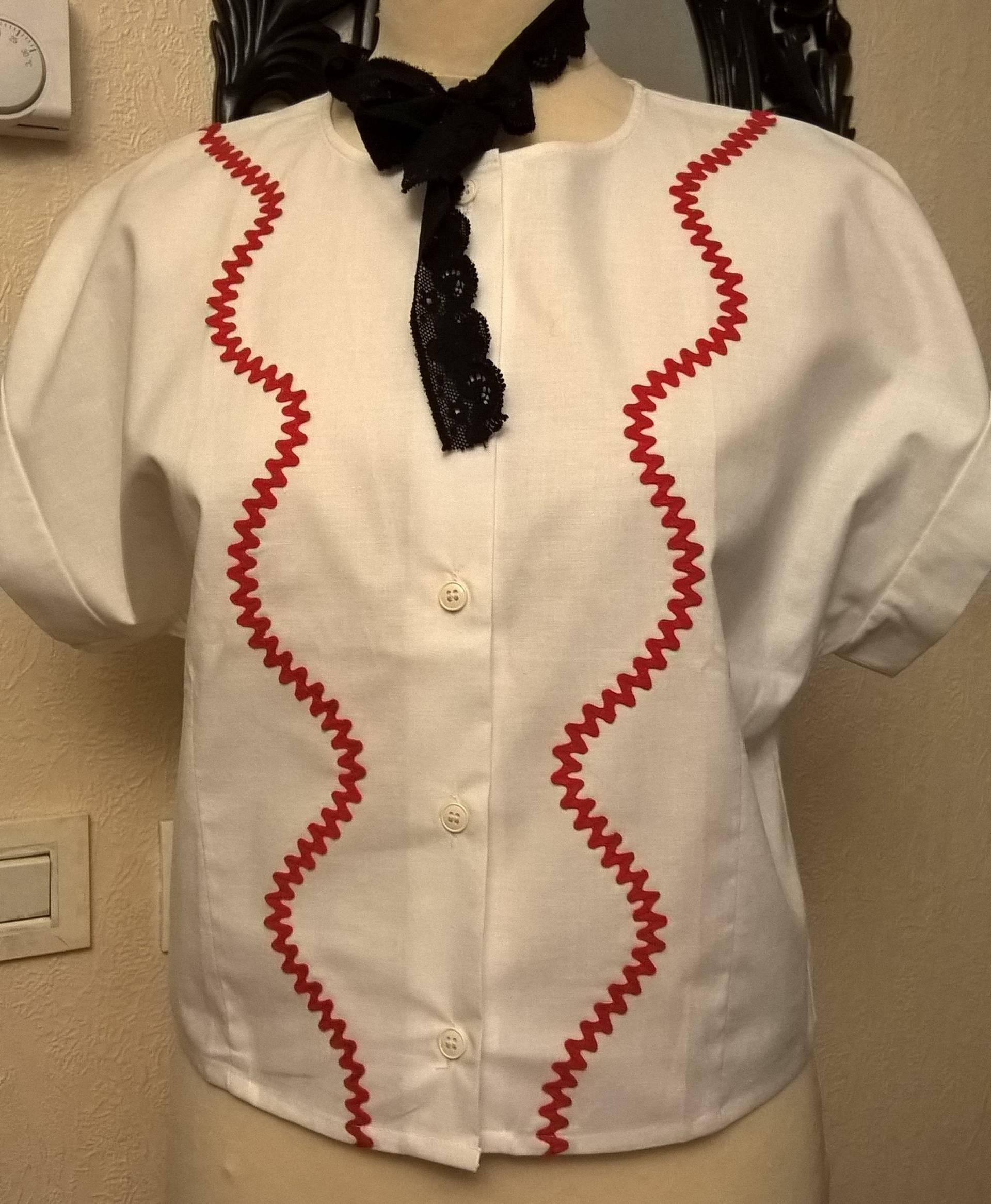 Shirt Vintage Frauen Aus Baumwolle "Gingham", Sehr Gute Geschenkidee, Weiße Gestickt Auf Der Vorderseite Jahr 80, Made in France von parisvintageclothes