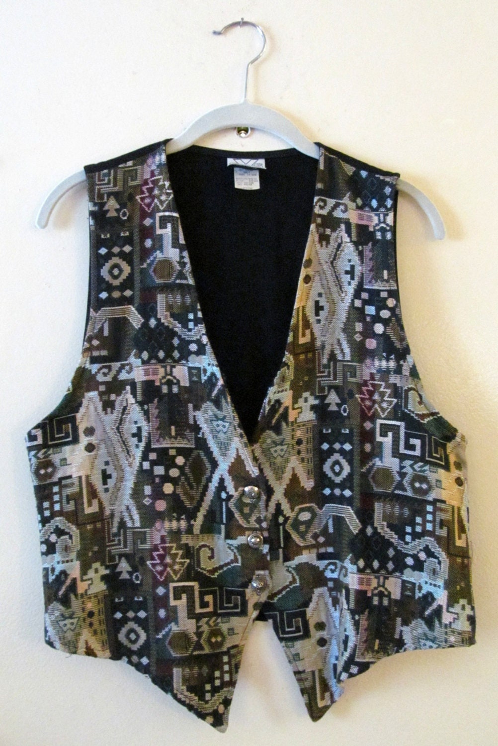 Jacquard Volkskunst Weste M 38 Büste Jacquard Volkskunst Weste M 38 Büste von pasadenavintage