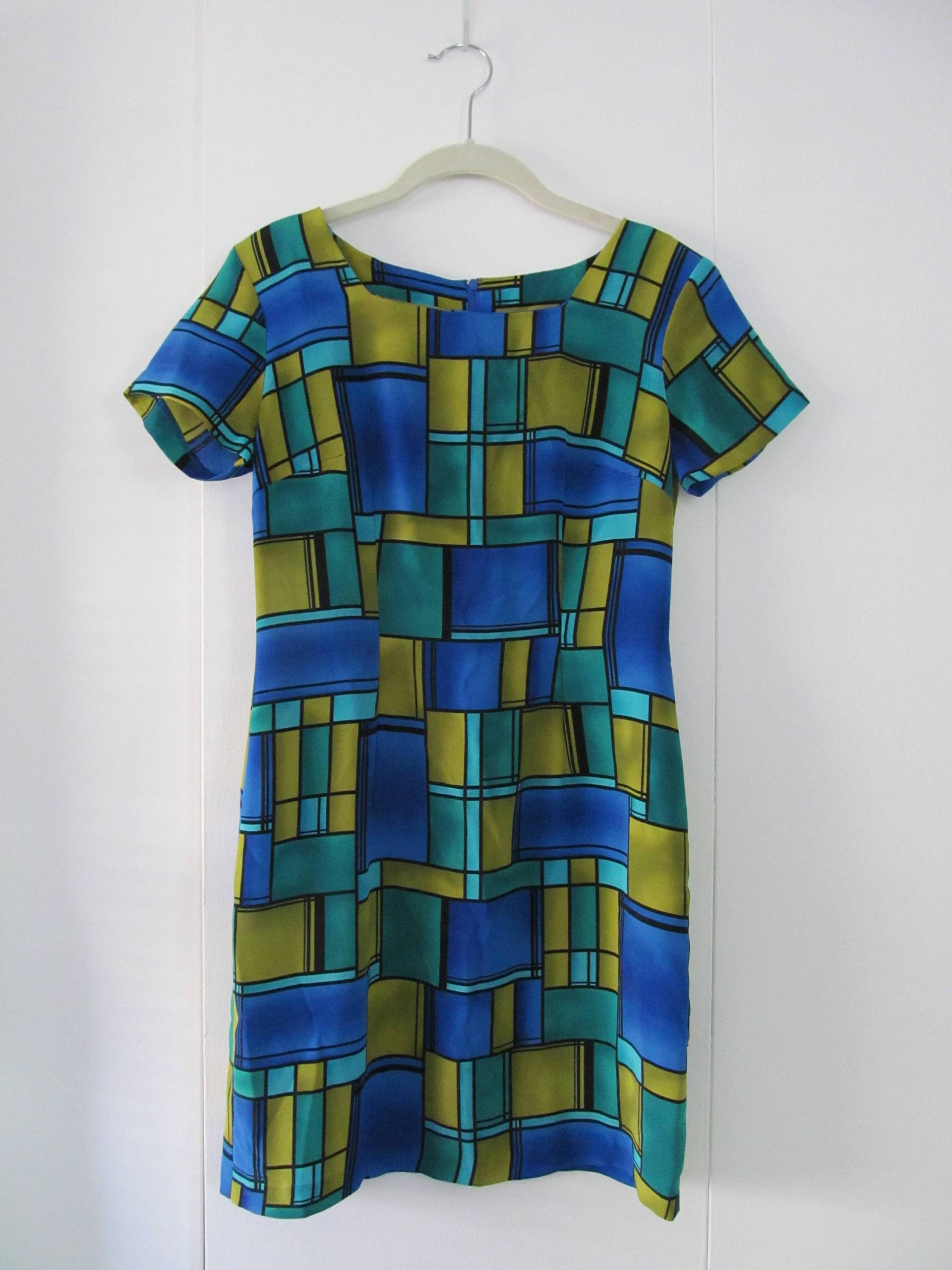 Mondrian Inspiriert Kurzarm Kleid S 36 Büste 29 Taille von pasadenavintage