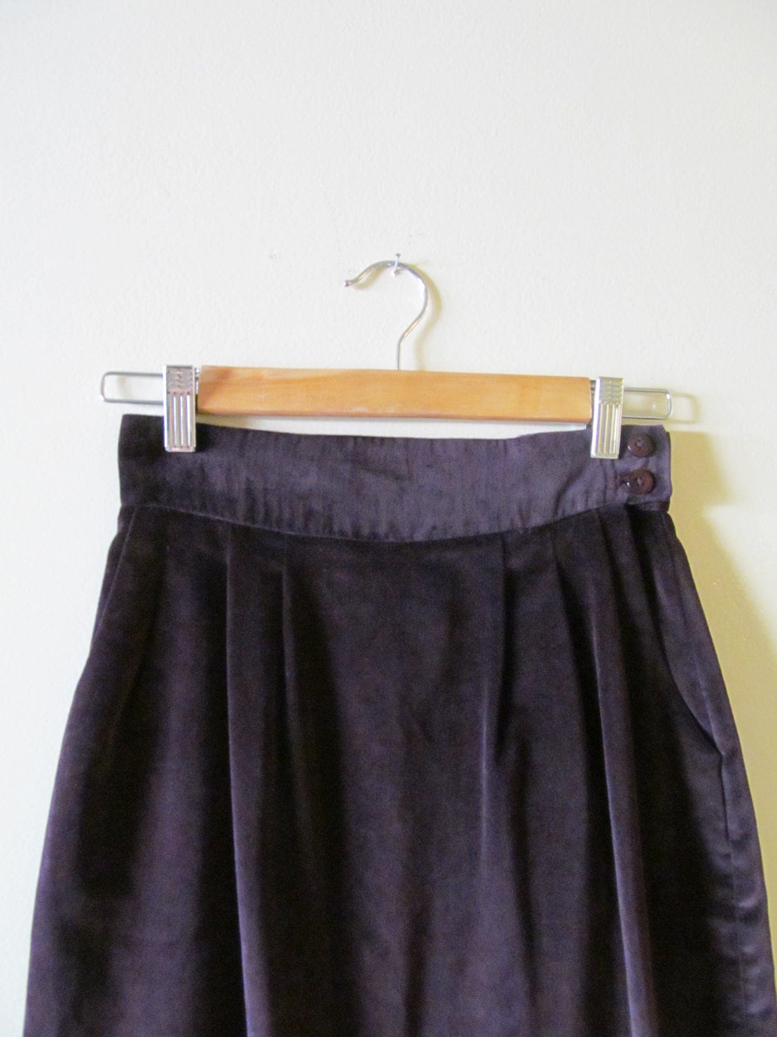 Samt Hohe Taille Rock Xs S 26 von pasadenavintage