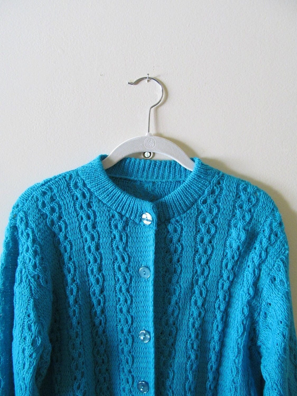 strickjacke Mit Zopfmuster M L 38 Büste strickjacke Mit Zopfmuster M L 38 Büste von pasadenavintage