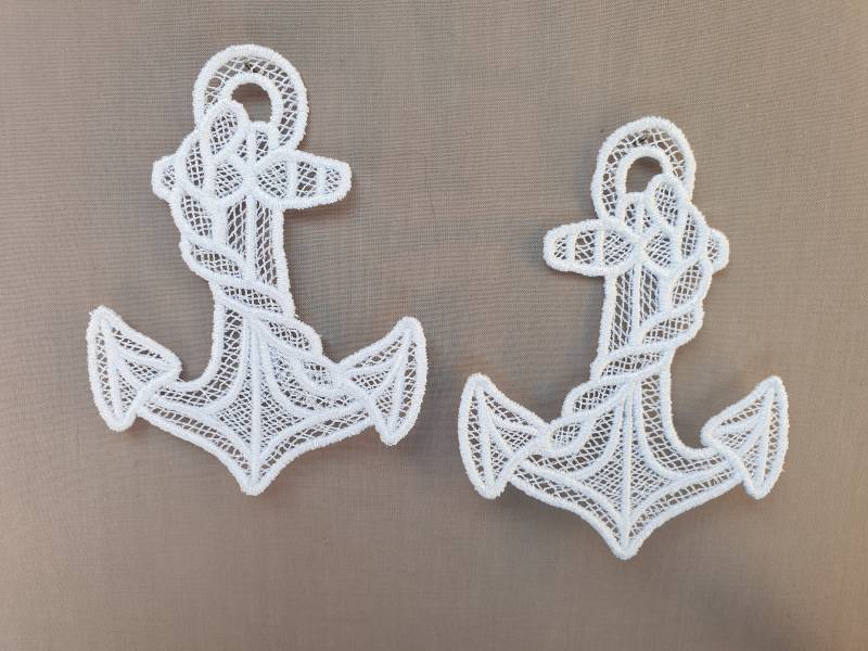 Aufnäher/Patch Anker Handgemacht Versch. Farben Aus Spitze von patchanddressBerlin