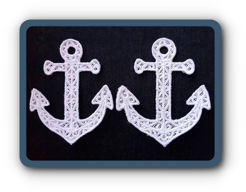 Aufnäher/Patch Anker Handgemacht Weiß Aus Spitze Aufnäher/Patch Anker Handgemacht Weiß Aus Spitze von patchanddressBerlin