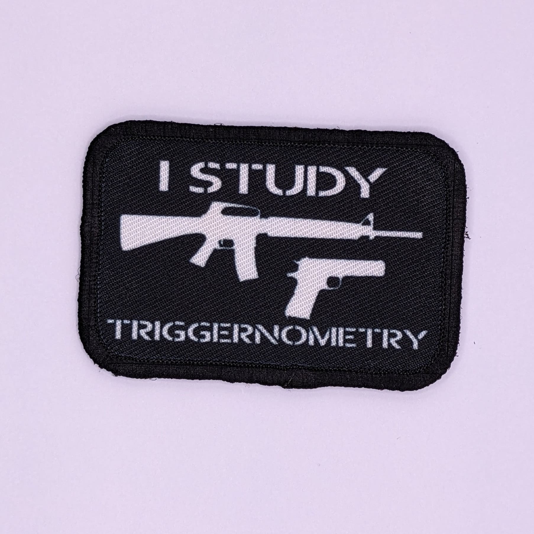 "Ich Studiere 2 ""x 3""Triggernometrie 2nd Änderung Airsoft Meme Patch Mit Klettverschluss Rückseite." von patchesNplates