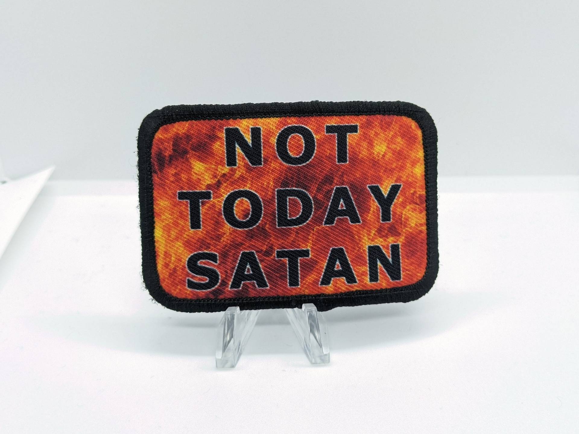 Not Today Satan 2 "x3" Entfernbarer Patch Mit Klettverschluss Auf Der Rückseite von patchesNplates