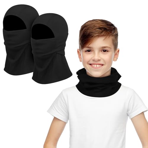 patinadrift 2 Stück Sturmhaube Kinder Winter,Winddicht Balaclava Kinder Warm Gesichtsmaske Skimaske Schwarze Sturmmaske für Jungen Mädchen Outdoor Sports Radfahren,Skifahren von patinadrift