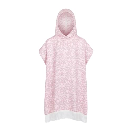 patulove Kinder Badeponcho – ROSY POP – 40% Bambus, 40% Baumwolle, 20% Polyester – Kapuze & lockerer Passform (MIDI) von Patulove