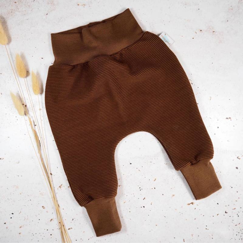Pumphose Baby Unifarben Braun Ottoman Rib Jersey Kinder Einfarbig Jogginghose Mädchen Junge von paulchens