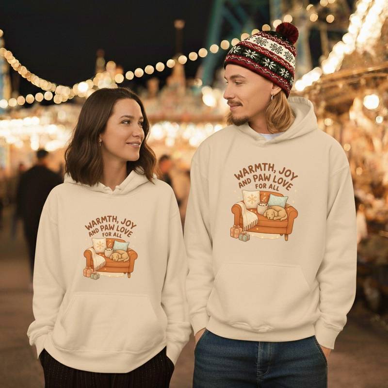 Warm Cozy Paw Love Hoodie | Pet Lover Sweatshirt/Dog Christmas von pawsomeprints25