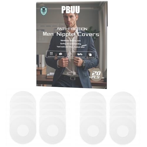 pbuu Nipple Cover Herren Brustwarzenabdeckung Männer, 10 Paar(20Stück) Nippelpads für Männer, Unsichtbare Atmungsaktiv Einweg Nippelabdeckung für Läufer & Athleten von pbuu