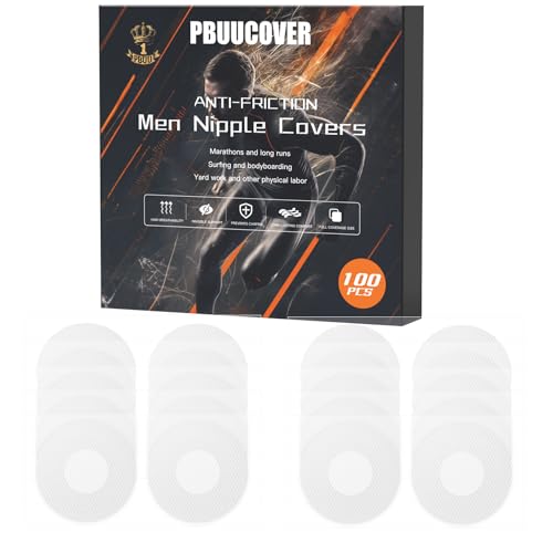 Nipple Cover Herren Nippelpads für Männer, 100 Stück (50 Paar) Nippelabdeckung Männer, Unsichtbare Nippelpflaster Männer Sport, Nippelpads für Läufer & Athleten von pbuucover