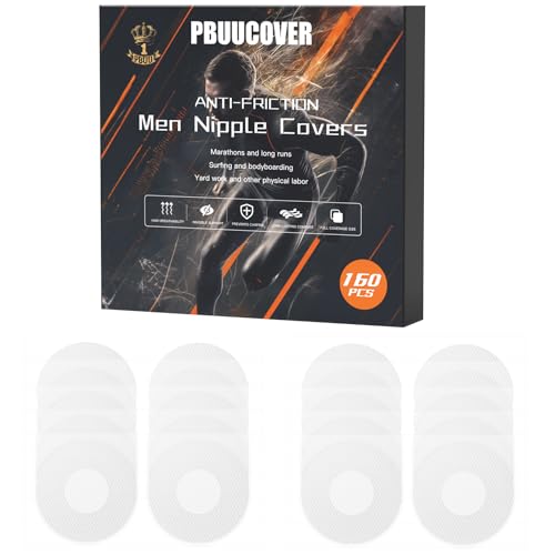 Nipple Cover Herren Nippelpads für Männer, 160 Stück (80 Paar) Nippelabdeckung Männer, Unsichtbare Nippelpflaster Männer Sport, Nippelpads für Läufer & Athleten von pbuucover