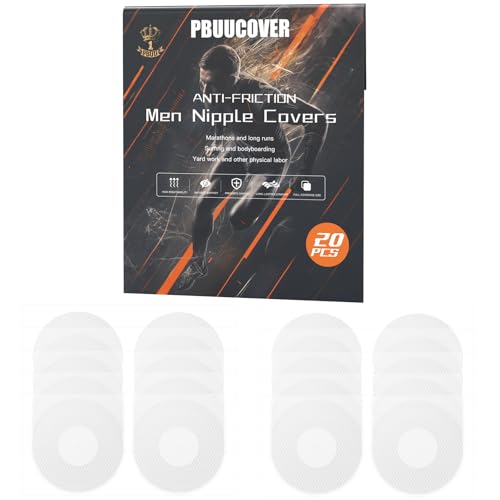 Nipple Cover Herren Nippelpads für Männer, 20 Stück (10 Paar) Nippelabdeckung Männer, Unsichtbare Nippelpflaster Männer Sport, Nippelpads für Läufer & Athleten von pbuucover