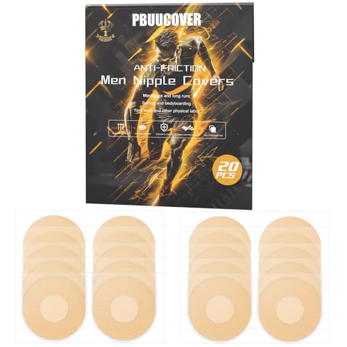 Nipple Cover Herren Nippelpads für Männer, 20 Stück (10 Paar) Nippelabdeckung Männer, Unsichtbare Nippelpflaster Männer Sport, Nippelpads für Läufer & Athleten von pbuucover