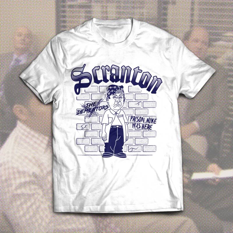 Prison Mike The Office Weiß Grau Kurzarm Unisex T-Shirt von pckpcktco