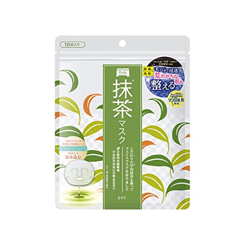 PDC Wafood Made Uji Matcha Face Mask, 10 Sheets – Japanese Green Tea Sheet Mask with Vitamin C & Botanical Extracts, Hydrating & Pore Care Cotton Mask von pdc