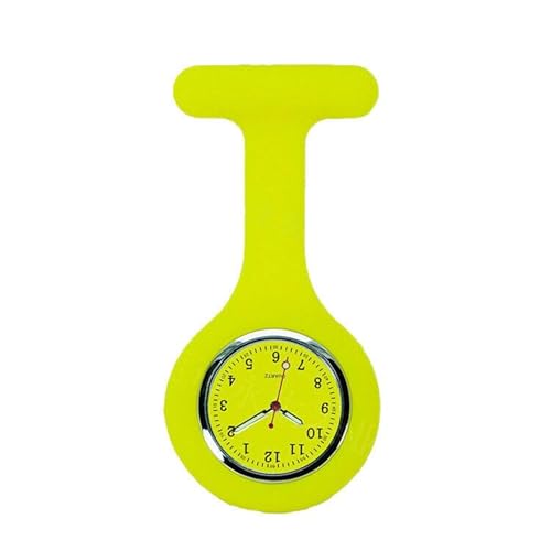 Analoge Schwesternuhr Nurse Watch mit Sicherheitsnadel und Fluoreszierende Zeigern Pflegeuhr Krankenschwesternuhr Pulsmesser Gelb von pe@mak