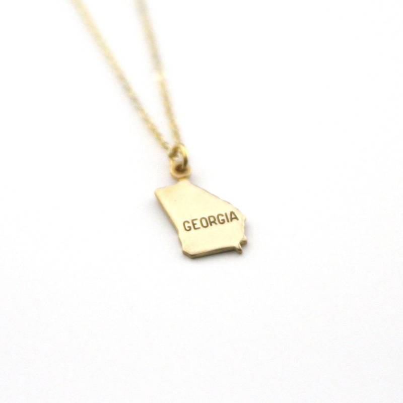Georgia State Name Halskette | Umzugsgeschenk Bester Freund Zustand Liebe Messing Schmuck Hergestellt in Den Usa Andenken Geschenk Heimatland Georgia State Name Halskette | Umzugsgeschenk Bester Freund Zustand Liebe Messing Schmuck Hergestellt in Den Usa Andenken Geschenk Heimatland von peachtreelane