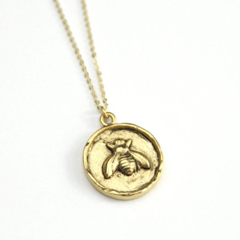 Gold Biene Halskette | Charm Schmuck Honigbiene Anhänger Bienen Bienen-Hochzeit Hummel Brautjungfer Geschenke Geschenk Für Sie von peachtreelane