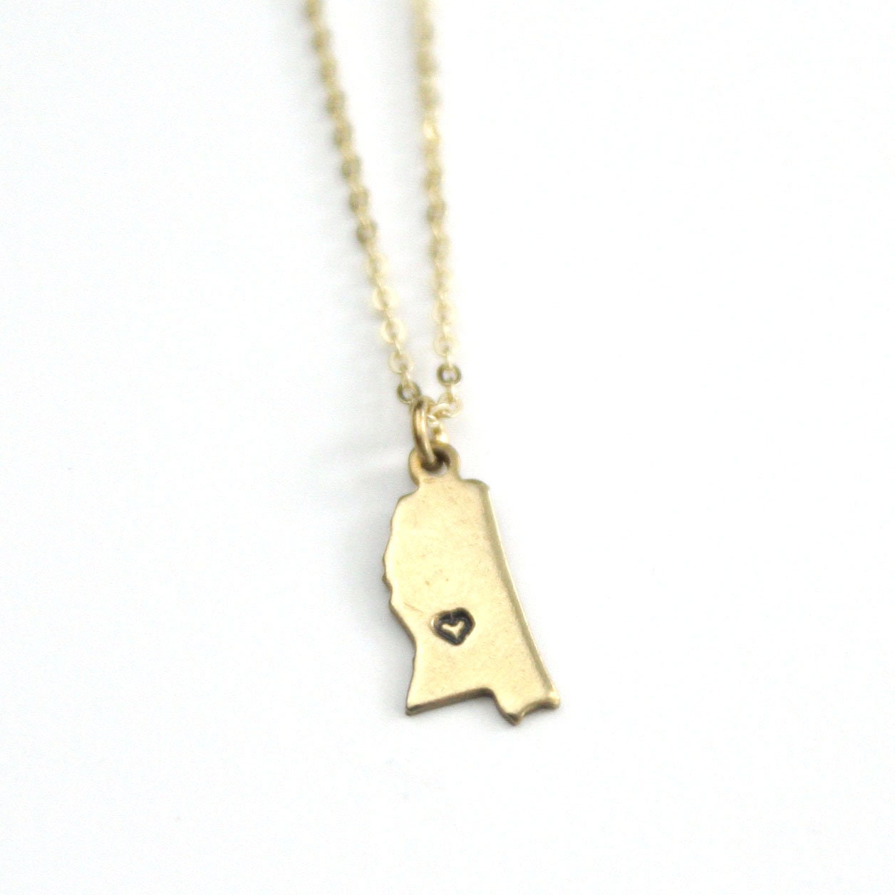 Mississippi State Individuelle Halskette | Umzugsgeschenk Bester Freund Zustand Liebe Personalisierter Messing Schmuck Geschenke Unter 20 von peachtreelane