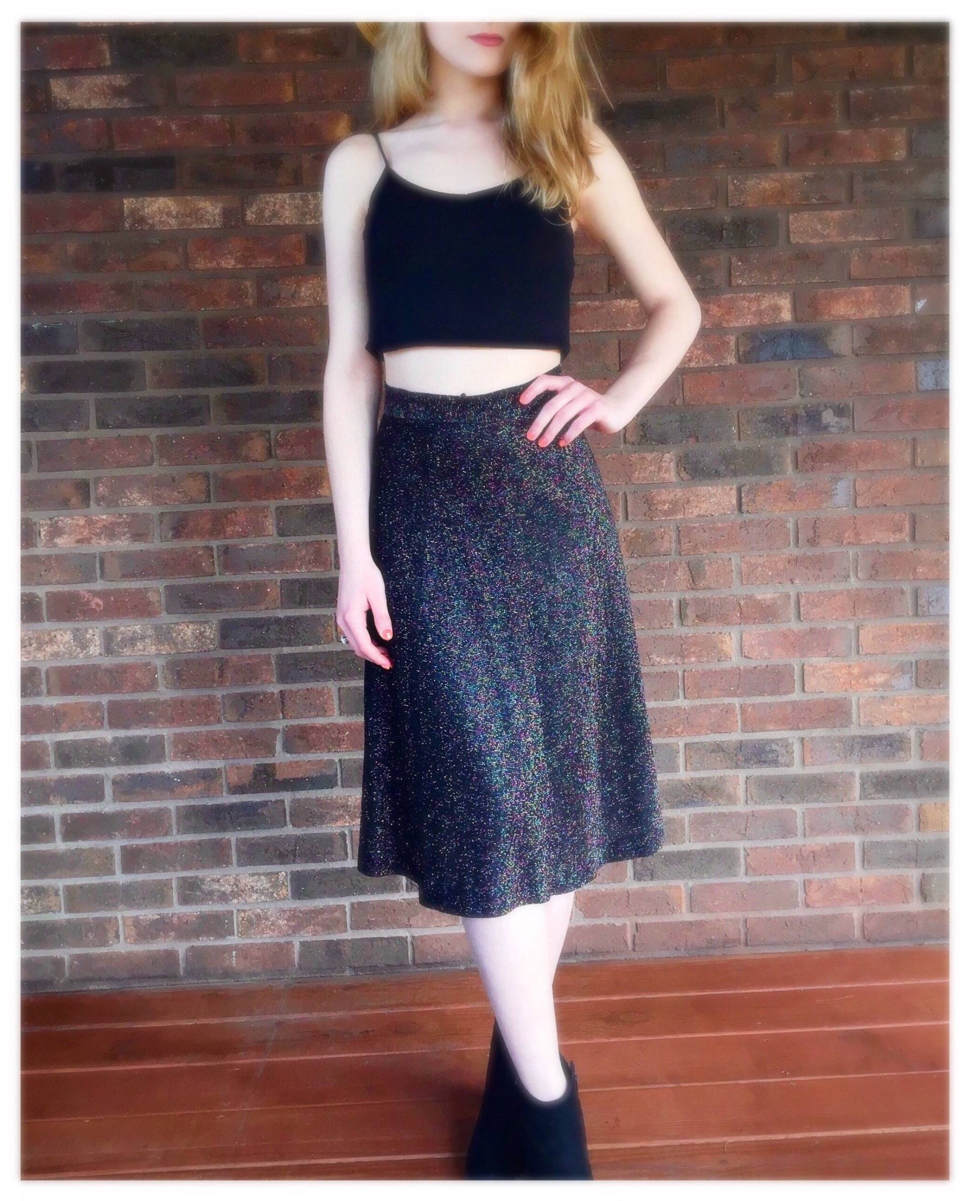 Gogo Rock Regenbogen Glitzer 1970Er Jahre von peacockandfloral