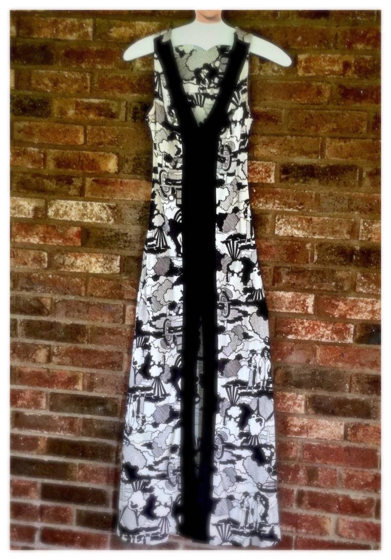 Retro Black & White Tunika von peacockandfloral