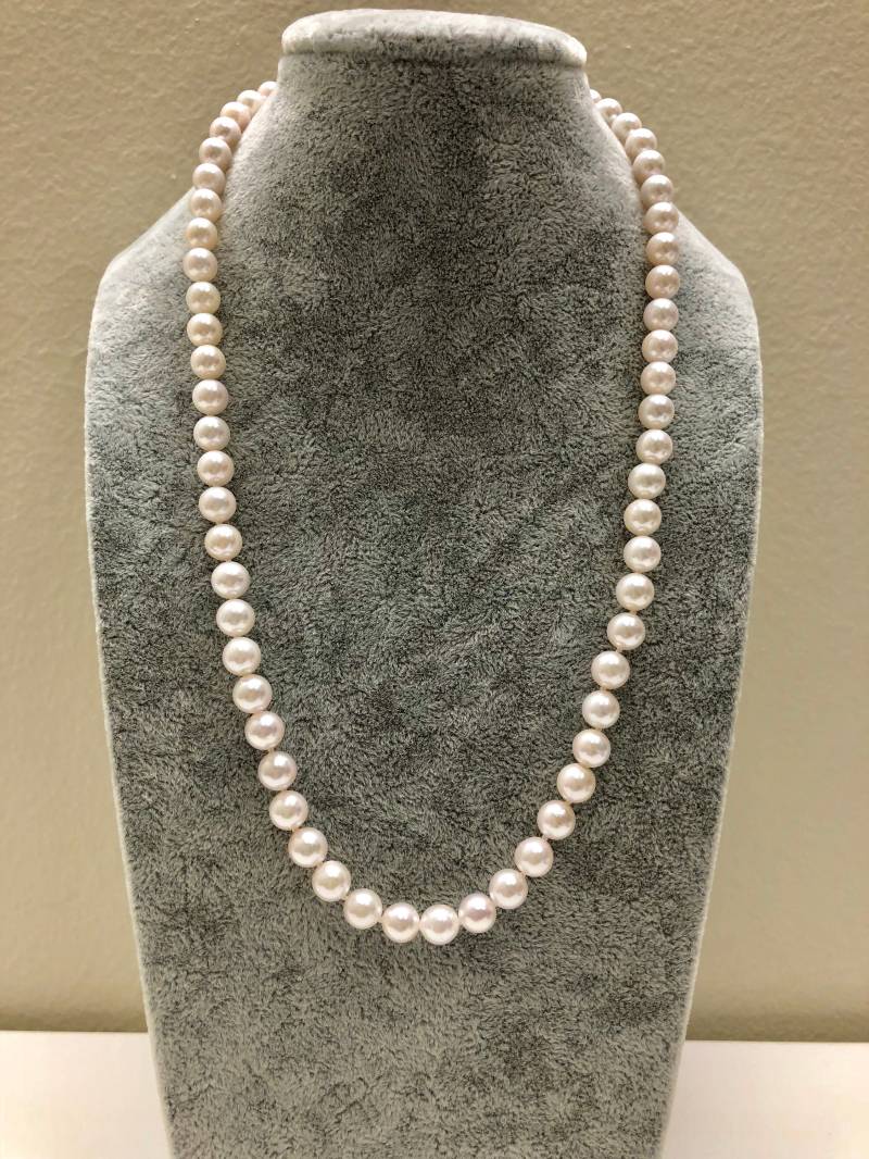 14K Gelbgold High Luster 6, 0-6, 5 Mm Aaa Qualität Weiß Janpanese Akoya Kultivierte Perle Halskette 17, 5 Zoll 14K Gelbgold High Luster 6, 0-6, 5 Mm Aaa Qualität Weiß Janpanese Akoya Kultivierte Perle Halskette 17, 5 Zoll von pearlbyiris