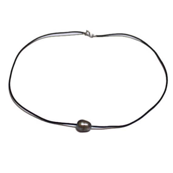 Perlenkette - Eine Schwarze Perle Leder Halskette Perlenkette - Eine Schwarze Perle Leder Halskette von pearlbyiris