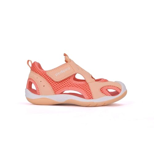 pediped Unisex-Kinder-Sandalen, Orange/Abendrot im Zickzackmuster (Sunset Chevron), 9-9.5 Big Kid von pediped