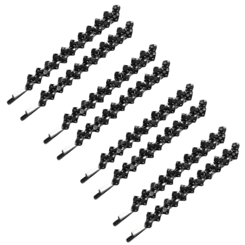 Haarnadeln mit Strasssteinen, glitzernde Kristall-Metall-Haarspangen, einreihig, schmal, für Bräute, Mädchen, 8 Stück, Schwarz Haarnadeln mit Strasssteinen, glitzernde Kristall-Metall-Haarspangen, einreihig, schmal, für Bräute, Mädchen, 8 Stück, Schwarz von pegzherx