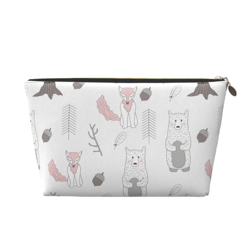 Artistic Greens Tragbare Kosmetiktasche aus Leder, Organizer, geeignet für Geschäftsreisen für Damen und Herren von peiyeety