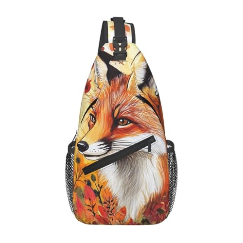 Crossbody Sling Bag Cross Brusttasche Herbstfuchs Sling Rucksack Lässige Taillen-Gürteltasche für Reisen Crossbody Sling Bag Cross Brusttasche Herbstfuchs Sling Rucksack Lässige Taillen-Gürteltasche für Reisen von peiyeety