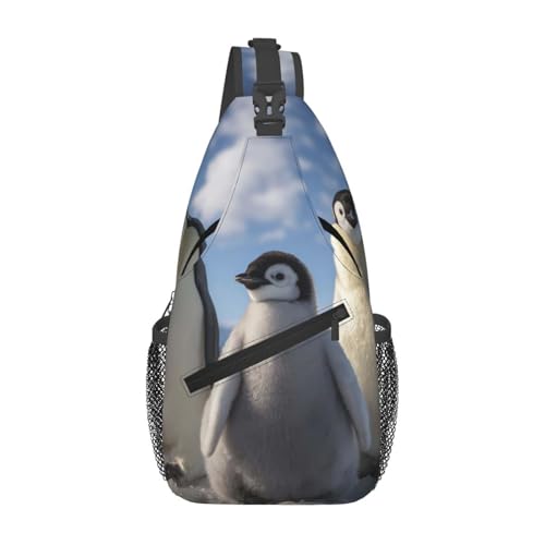 Crossbody Sling Bag Cross Brusttasche Pinguin Eltern Sling Rucksack Lässige Taillen-Gürteltasche für Reisen von peiyeety