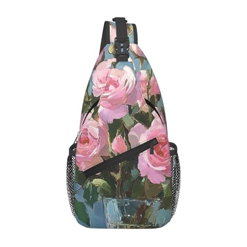 Crossbody Sling Bag Cross Brusttasche Rosen Sling Rucksack Lässige Taillen-Gürteltasche für Reisen Crossbody Sling Bag Cross Brusttasche Rosen Sling Rucksack Lässige Taillen-Gürteltasche für Reisen von peiyeety