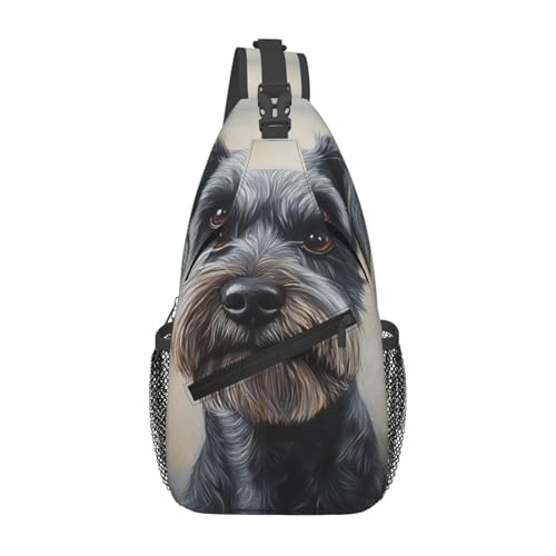Crossbody Sling Bag Cross Brusttasche Schnauzer Sling Rucksack Lässige Taillen-Gürteltasche für die Reise Crossbody Sling Bag Cross Brusttasche Schnauzer Sling Rucksack Lässige Taillen-Gürteltasche für die Reise von peiyeety
