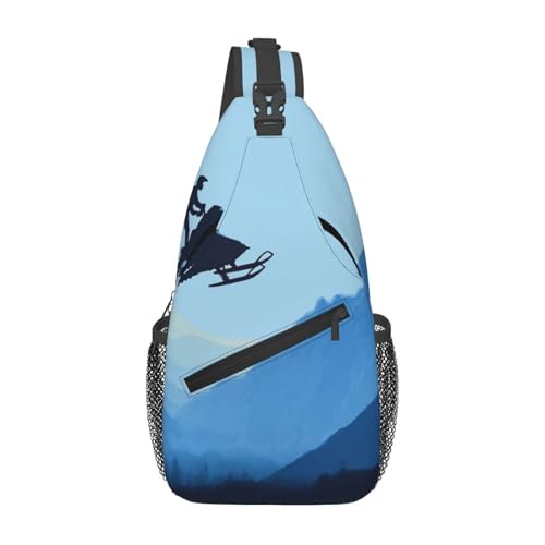 Crossbody Sling Bag Cross Brusttasche Schneemobil Sling Rucksack Lässige Taillen-Gürteltasche für Reisen von peiyeety